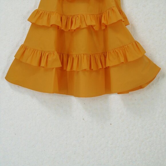 Rachel Parcell Tiered Ruffle Cotton Dress in Marigold Yellow (Size 2) - Picture 2 of 12